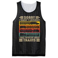 Funny Sorry I WasnT Listening I Was Thinking About Trains Mesh Reversible Basketball Jersey Tank