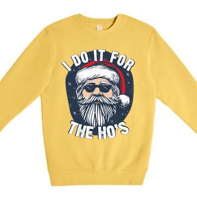 Funny Santa I Do It For The HoS Inappropriate Christmas Gift Premium Crewneck Sweatshirt