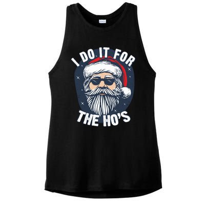 Funny Santa I Do It For The HoS Inappropriate Christmas Gift Ladies PosiCharge Tri-Blend Wicking Tank