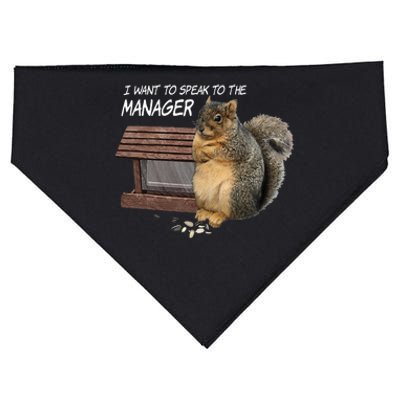 Funny Squirrel I Want To Speak To The Manager USA-Made Doggie Bandana