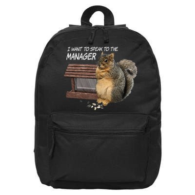 Funny Squirrel I Want To Speak To The Manager 16 in Basic Backpack