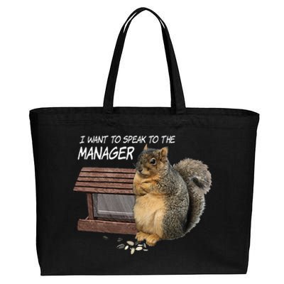 Funny Squirrel I Want To Speak To The Manager Cotton Canvas Jumbo Tote