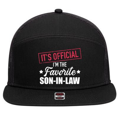 Favorite Son In Law From Mother In Law Or Father In Law 7 Panel Mesh Trucker Snapback Hat