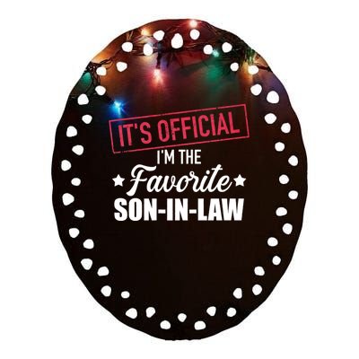 Favorite Son In Law From Mother In Law Or Father In Law Ceramic Oval Ornament