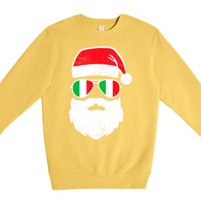 Funny Santa Italian Christmas Pajama Italian Matching Family Gift Premium Crewneck Sweatshirt