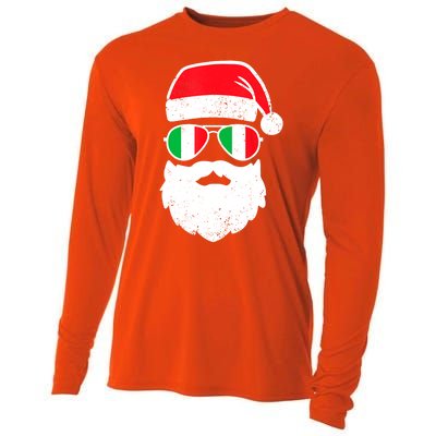 Funny Santa Italian Christmas Pajama Italian Matching Family Gift Cooling Performance Long Sleeve Crew