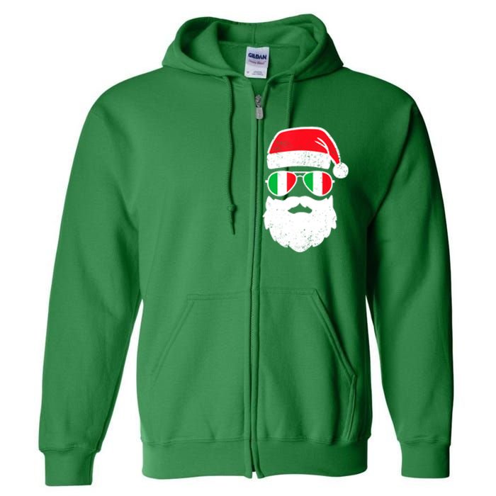 Funny Santa Italian Christmas Pajama Italian Matching Family Gift Full Zip Hoodie