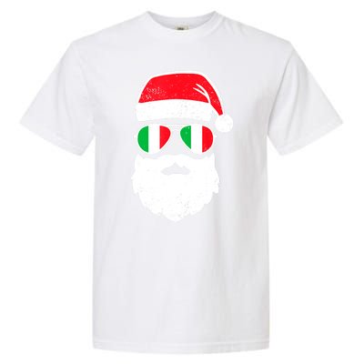 Funny Santa Italian Christmas Pajama Italian Matching Family Gift Garment-Dyed Heavyweight T-Shirt