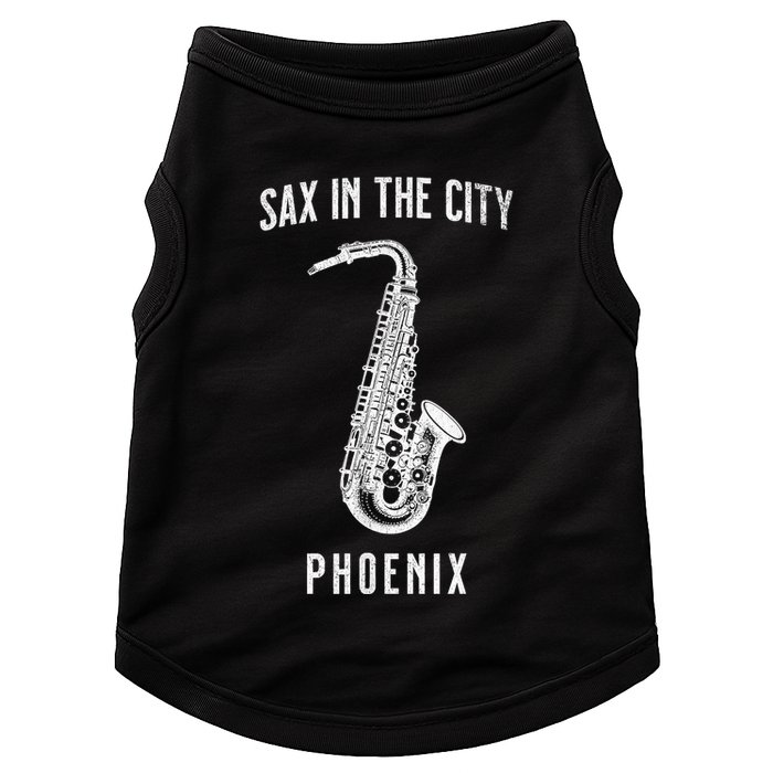Funny Sax In The City Phoenix Jazz Music Sax Player Design Doggie Tank