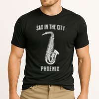 Funny Sax In The City Phoenix Jazz Music Sax Player Design Cooling Performance Crew T-Shirt