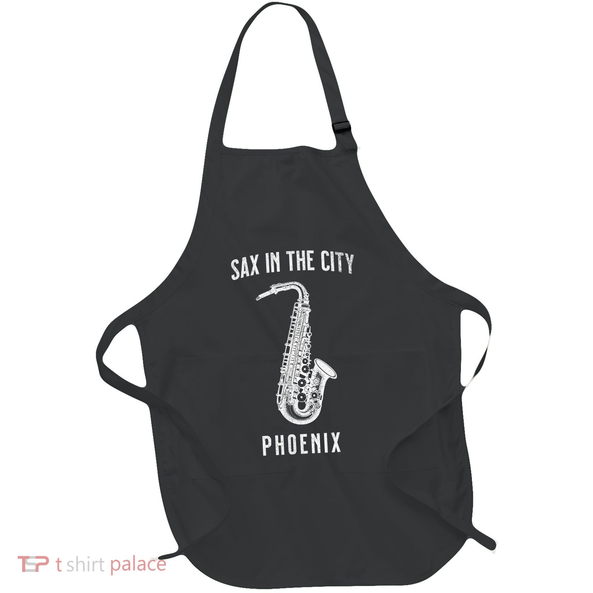 Funny Sax In The City Phoenix Jazz Music Sax Player Design Apron