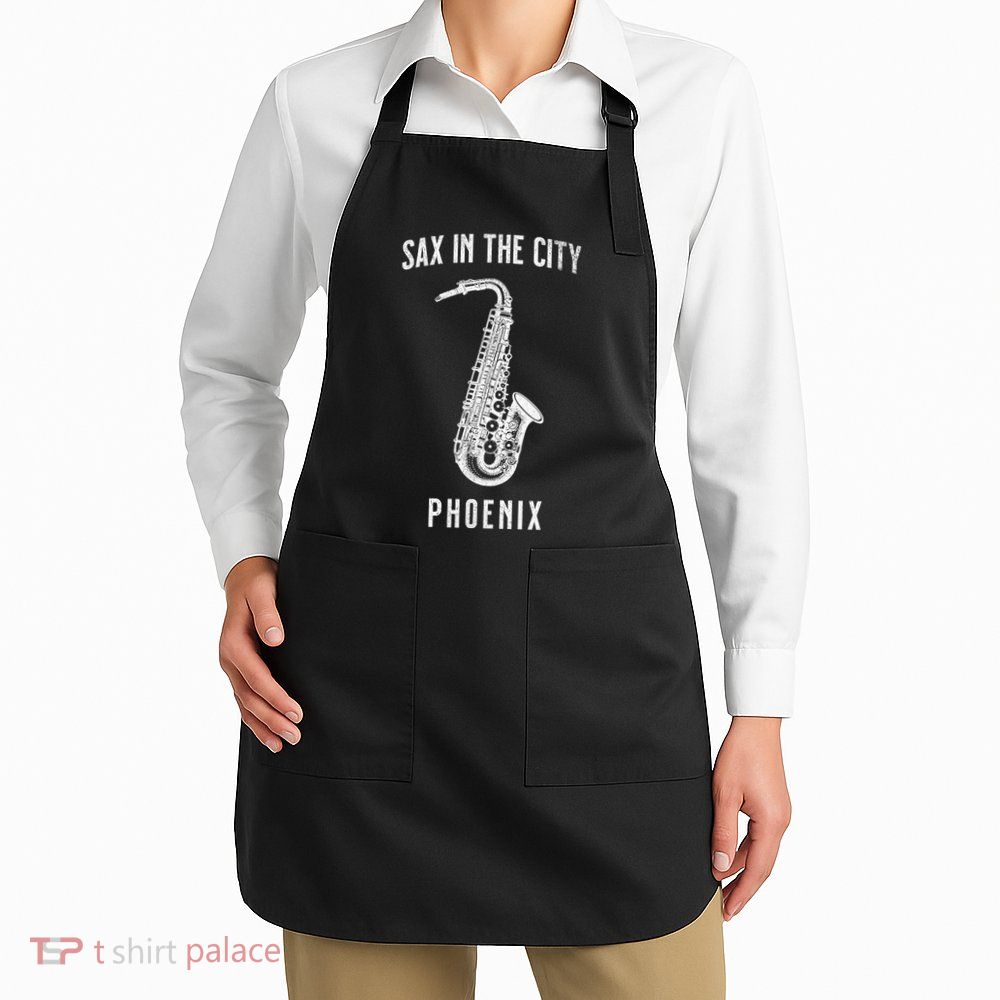 Funny Sax In The City Phoenix Jazz Music Sax Player Design Apron