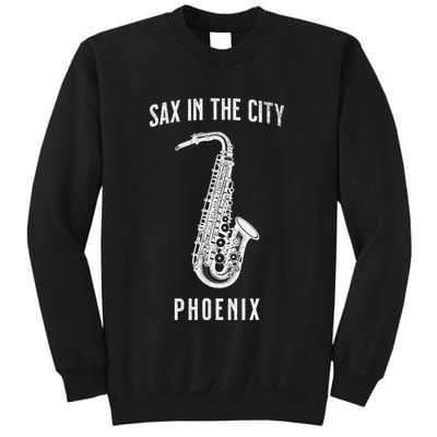 Funny Sax In The City Phoenix Jazz Music Sax Player Design Sweatshirt