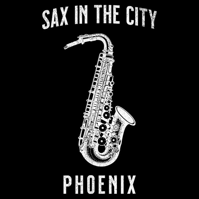 Funny Sax In The City Phoenix Jazz Music Sax Player Design Drawstring Bag