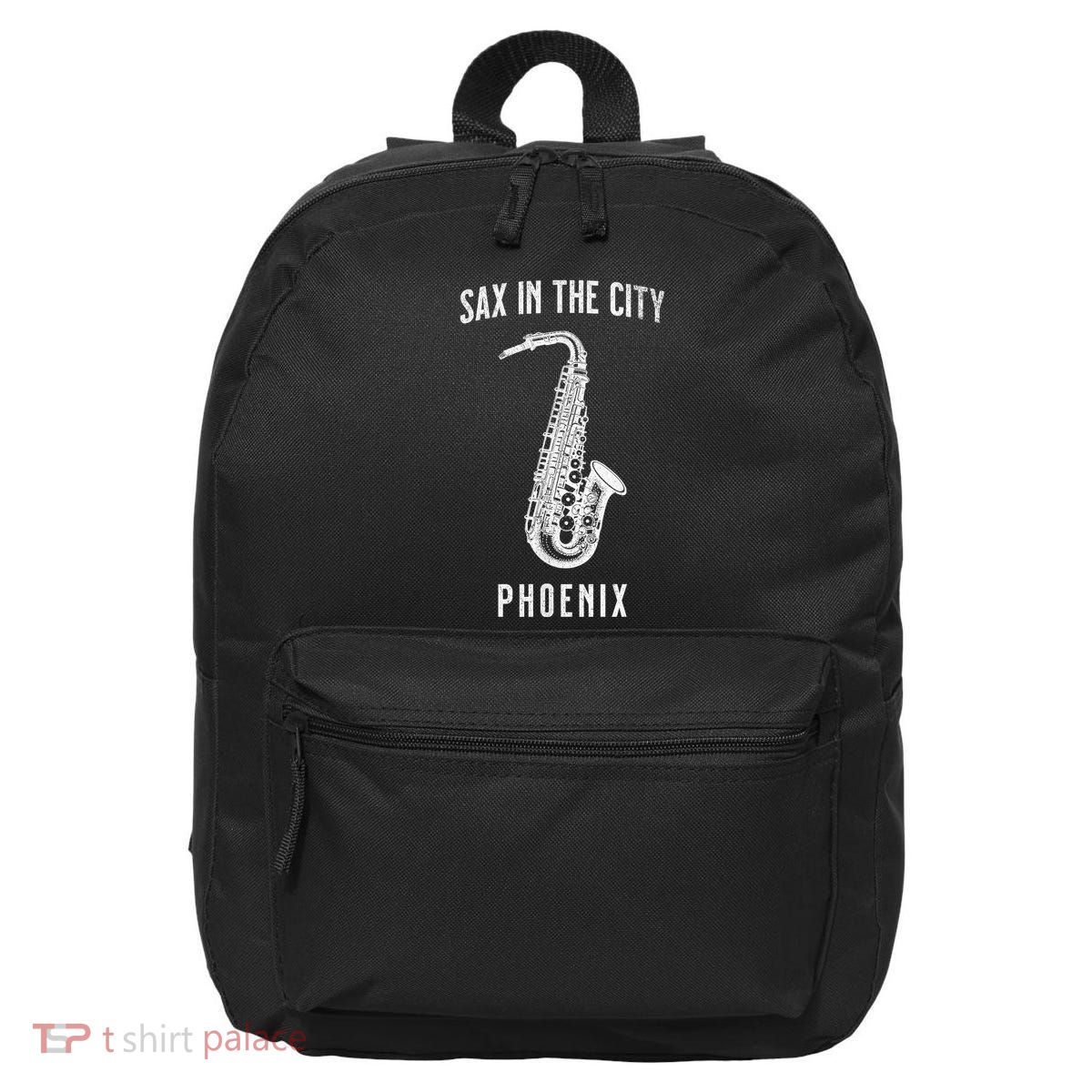 Funny Sax In The City Phoenix Jazz Music Sax Player Design 16 in Basic Backpack