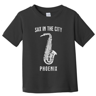 Funny Sax In The City Phoenix Jazz Music Sax Player Design Toddler T-Shirt