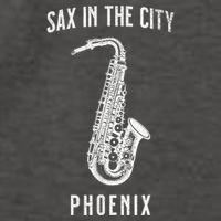 Funny Sax In The City Phoenix Jazz Music Sax Player Design Vector Backpack