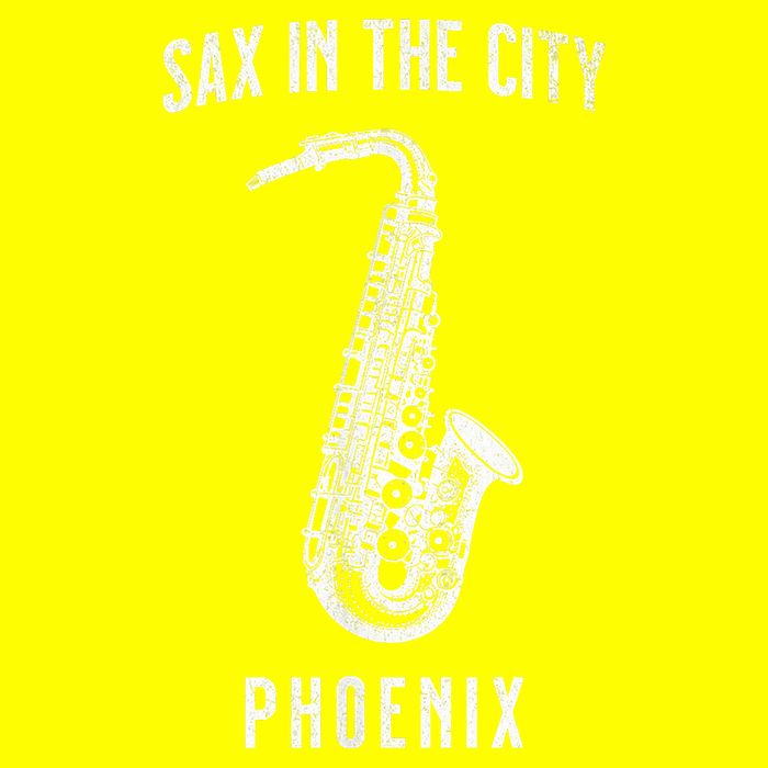 Funny Sax In The City Phoenix Jazz Music Sax Player Design T-Shirt