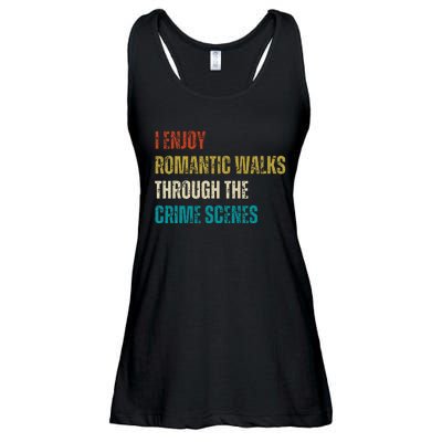 Forensic Science I Enjoy Walks Through The Crime Scenes Ladies Essential Flowy Tank