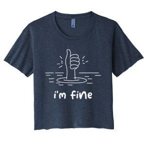 Funny Sayings IM Fine Women's Crop Top Tee