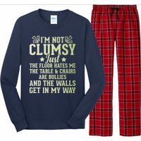 Funny Sarcastic I Am Not Clumsy Gift Long Sleeve Pajama Set