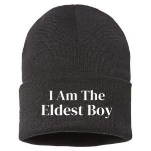 Funny Saying I Am The Eldest Boy Sustainable Knit Beanie