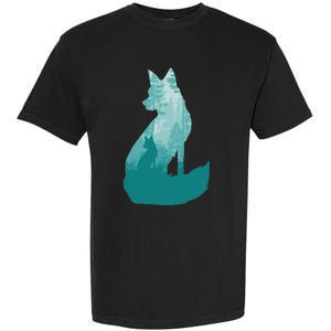 Fox Silhouette In The Forest Animal Hunter Hunting Garment-Dyed Heavyweight T-Shirt