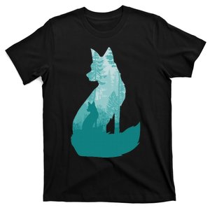 Fox Silhouette In The Forest Animal Hunter Hunting T-Shirt