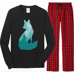 Fox Silhouette In The Forest Animal Hunter Hunting Long Sleeve Pajama Set