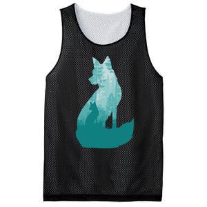 Fox Silhouette In The Forest Animal Hunter Hunting Mesh Reversible Basketball Jersey Tank