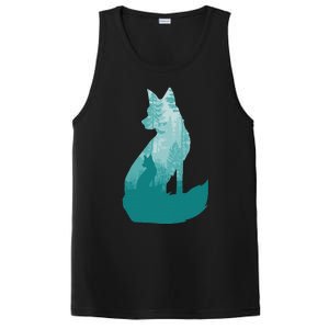 Fox Silhouette In The Forest Animal Hunter Hunting PosiCharge Competitor Tank