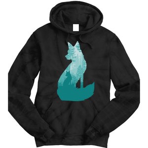 Fox Silhouette In The Forest Animal Hunter Hunting Tie Dye Hoodie