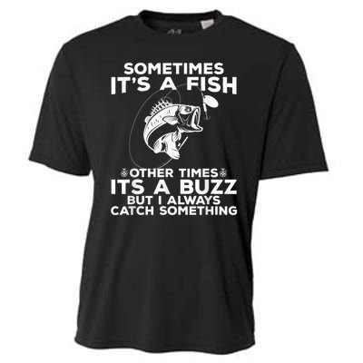 Fishing Sometimes ItS A Fish Cooling Performance Crew T-Shirt