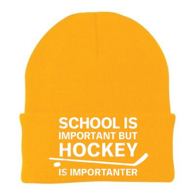 Funny School Is Important But Hockey Is Importanter Knit Cap Winter Beanie