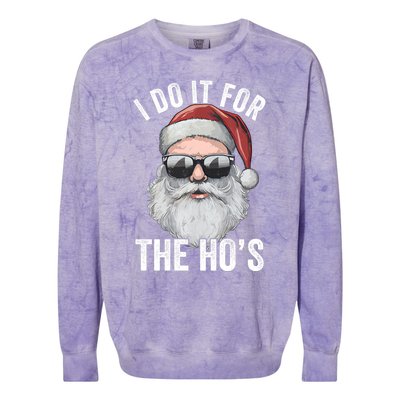 Funny Santa I Do It For The Merry Christmas Gift Colorblast Crewneck Sweatshirt