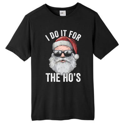 Funny Santa I Do It For The Merry Christmas Gift Tall Fusion ChromaSoft Performance T-Shirt