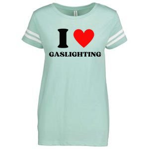 Funny Saying I Love Gaslighting Trendy Heart Shape Enza Ladies Jersey Football T-Shirt