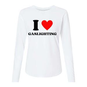 Funny Saying I Love Gaslighting Trendy Heart Shape Womens Cotton Relaxed Long Sleeve T-Shirt