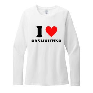 Funny Saying I Love Gaslighting Trendy Heart Shape Womens CVC Long Sleeve Shirt