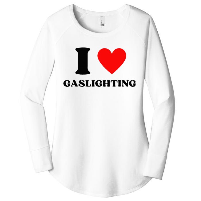 Funny Saying I Love Gaslighting Trendy Heart Shape Women's Perfect Tri Tunic Long Sleeve Shirt