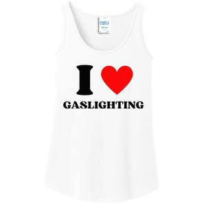 Funny Saying I Love Gaslighting Trendy Heart Shape Ladies Essential Tank