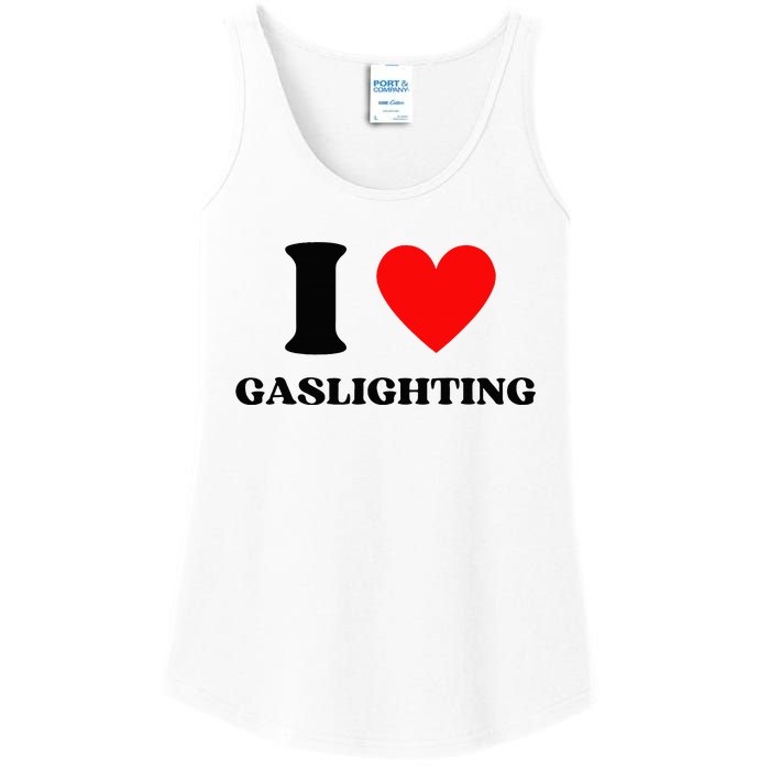 Funny Saying I Love Gaslighting Trendy Heart Shape Ladies Essential Tank