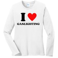 Funny Saying I Love Gaslighting Trendy Heart Shape Ladies Long Sleeve Shirt