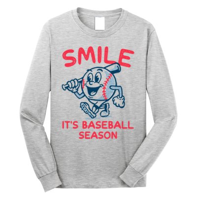 Funny Smile ItS Baseball Season Wo Long Sleeve Shirt