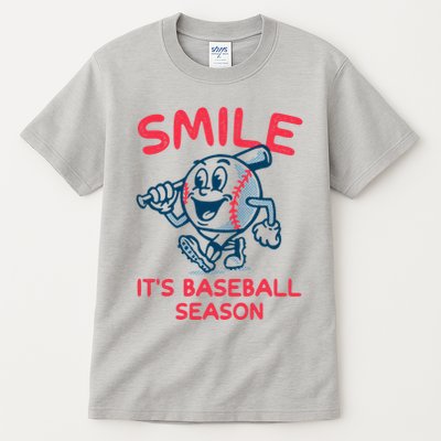 Funny Smile ItS Baseball Season Wo Tall T-Shirt