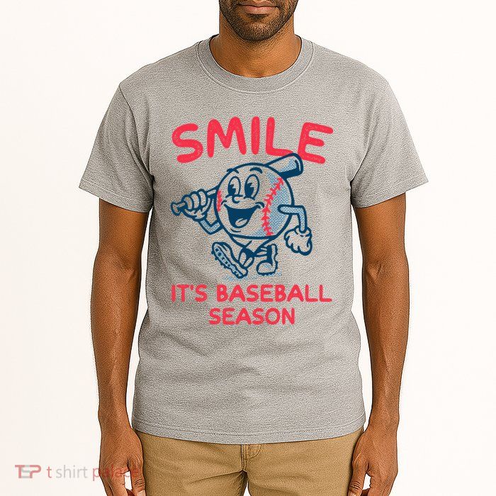 Funny Smile ItS Baseball Season Wo Tall T-Shirt