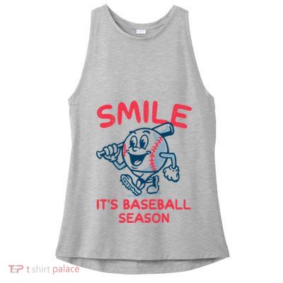 Funny Smile ItS Baseball Season Wo Ladies PosiCharge Tri-Blend Wicking Tank