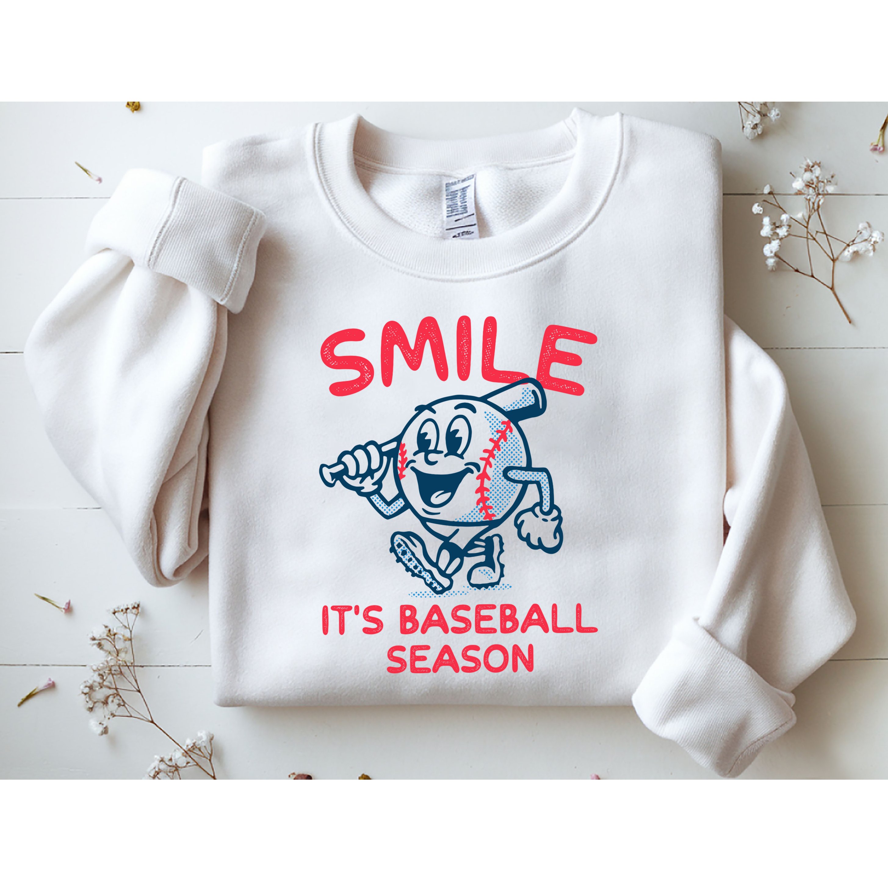 Funny Smile ItS Baseball Season Wo Sweatshirt