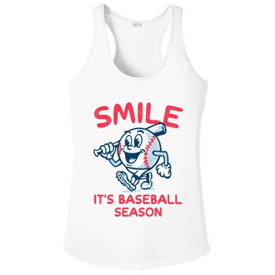 Funny Smile ItS Baseball Season Wo Ladies PosiCharge Competitor Racerback Tank