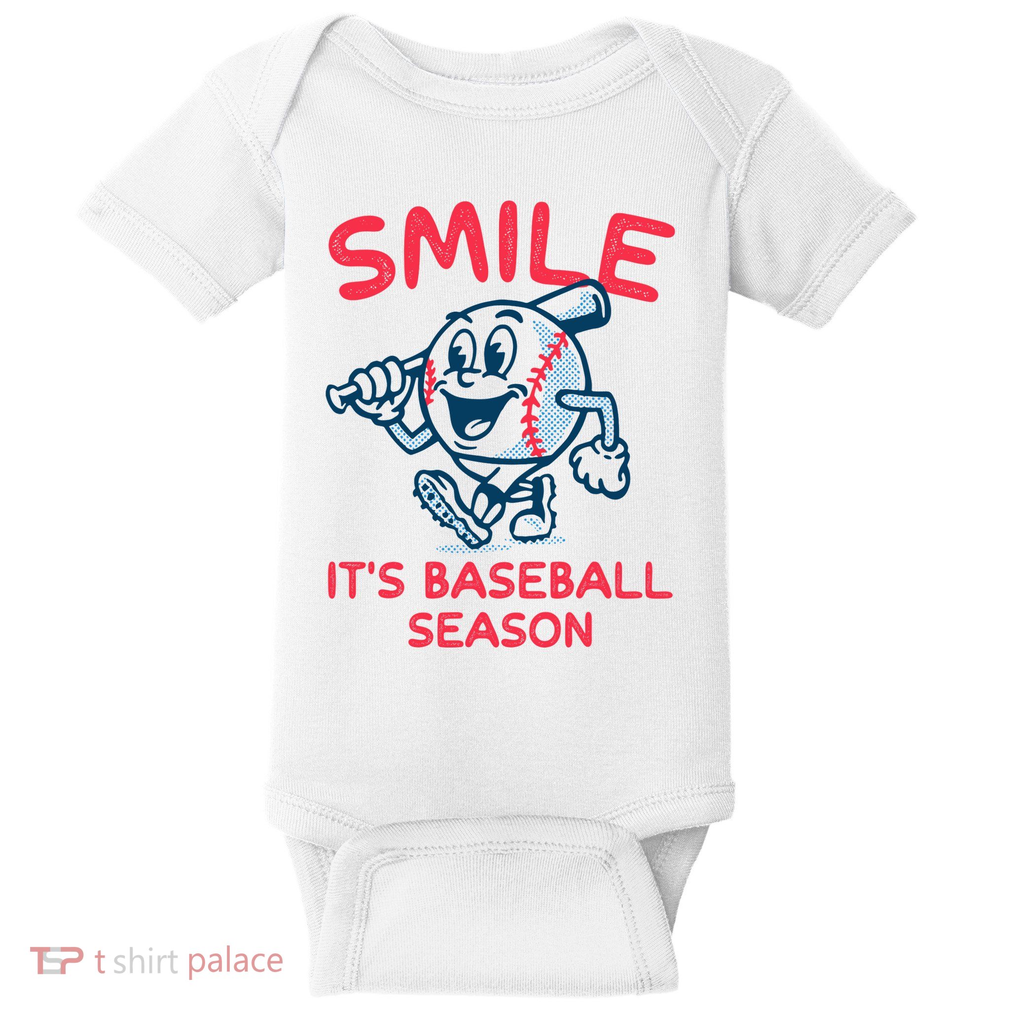 Funny Smile ItS Baseball Season Wo Baby Bodysuit